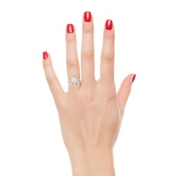 Bague Coeur Argent 925/1000 Perle de Culture portée