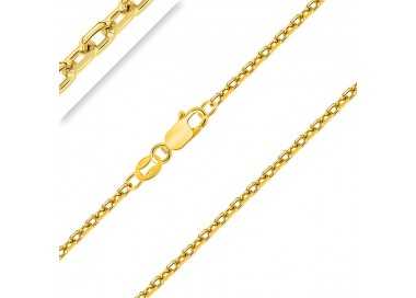 Collier Maille Gourmette Argent 925 Plaqué Or 18 Carats - Largeur 1,5 Mm, Longueurs 40 à 70 Cm - Fabriqué En Italie