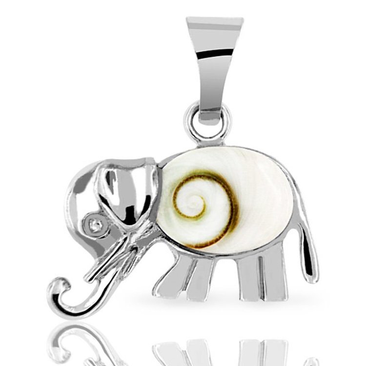 Pendentif Oeil de Sainte Lucie Éléphant Argent 925 