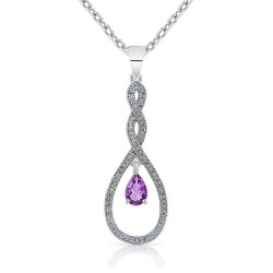 Collier Goutte d'eau en Argent 925 et Améthyste