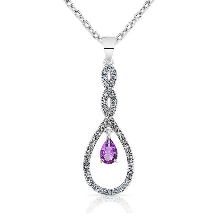 Collier Goutte d'eau en Argent 925 et Améthyste