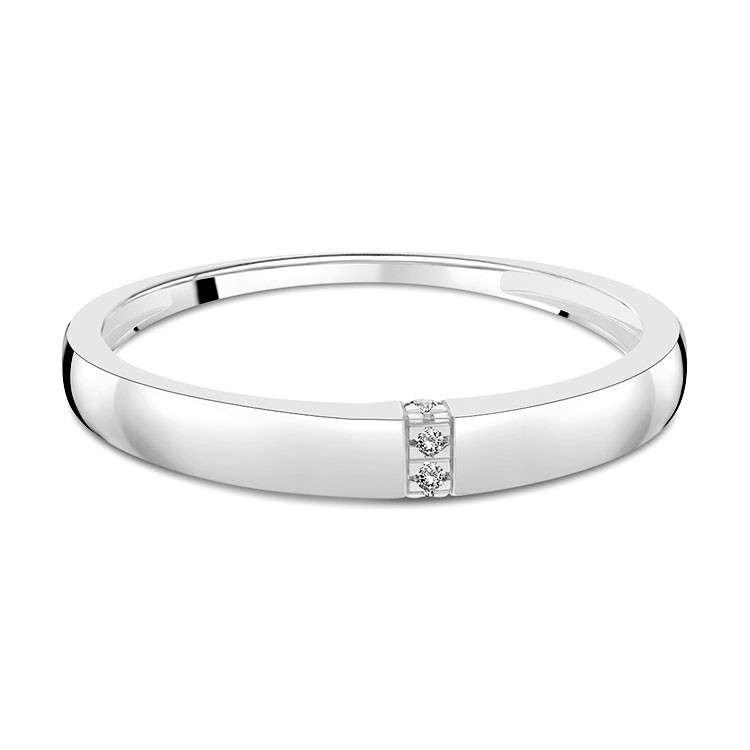 Alliance Or Blanc 375/1000 sertie Diamants blancs