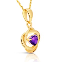 Collier Or 375/1000 Améthyste taille trillion profil