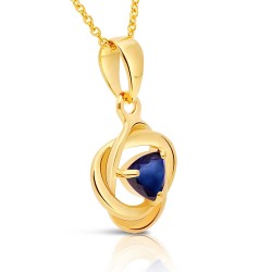 Collier Or 375/1000 Saphir taille trillion profil