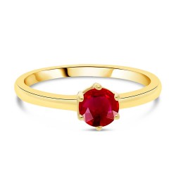 Bague Solitaire Or Jaune Rubis