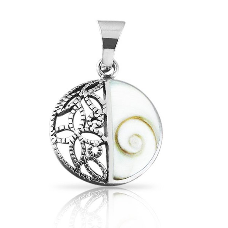 Pendentif Fleur de Vie Oeil de Sainte Lucie Argent 925/1000 