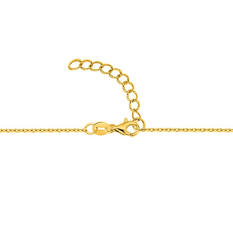 Collier Halo Rubis Simulé & Zircone - Argent Sterling Plaqué Or - 18 Pouces