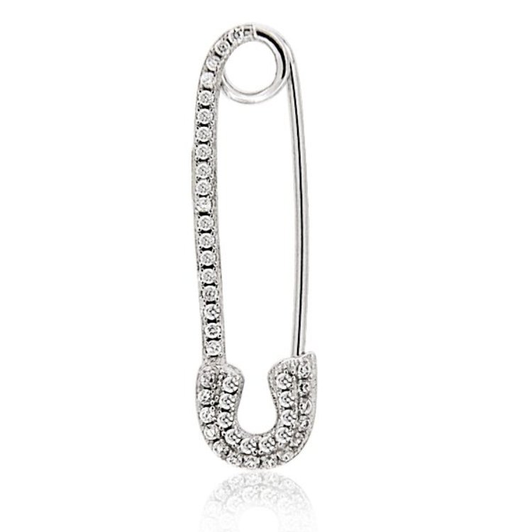 Pendentif Epingle à Nourrice Argent 925 Oxydes de Zirconium