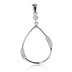 Pendentif Teardrop Argent 925 Oxydes de Zirconium