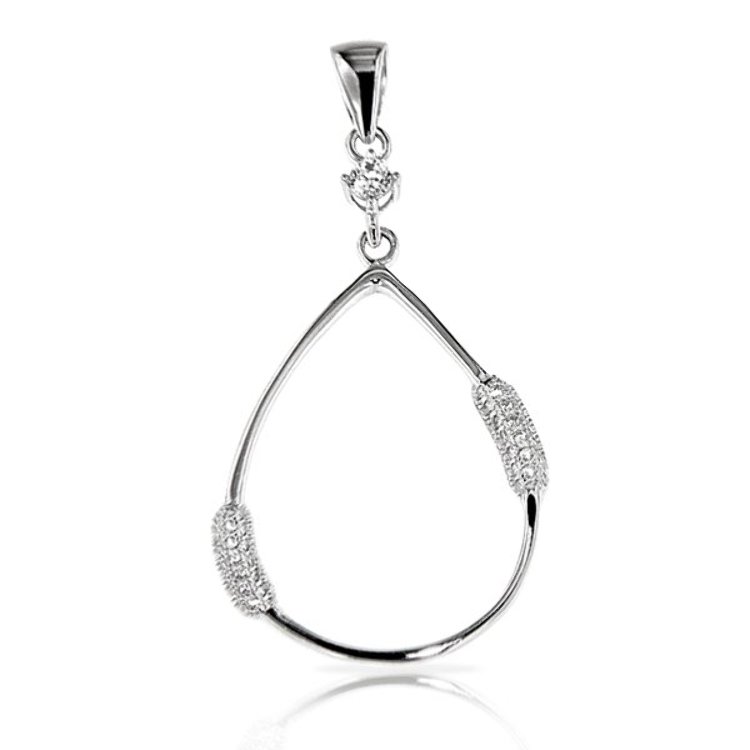 Pendentif Teardrop Argent 925 Oxydes de Zirconium