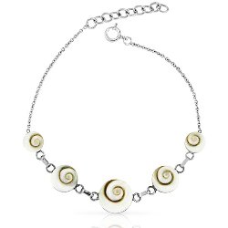 Bracelet Cinq Nacres Oeil de Sainte Lucie Argent 925/1000