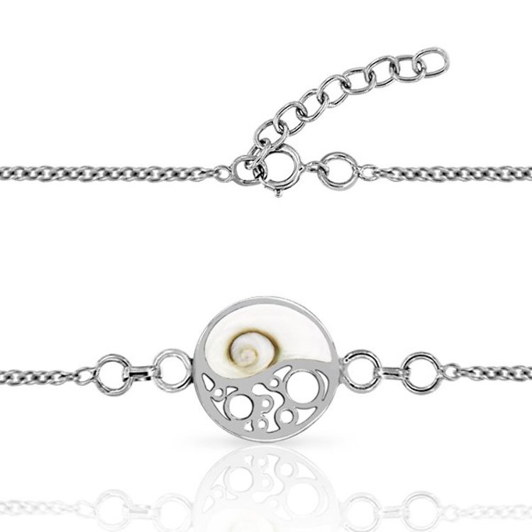 Bracelet Oeil de Sainte Lucie Yin Yang Argent 925/1000 