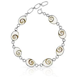 Bracelet Argent 925 Huit Nacres Oeil de Sainte Lucie