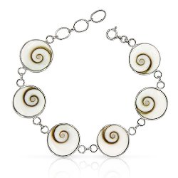 Bracelet Six Nacres Oeil de Sainte Lucie Argent 925/1000 