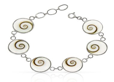 Bracelet Six Nacres Oeil de Sainte Lucie Argent 925/1000 