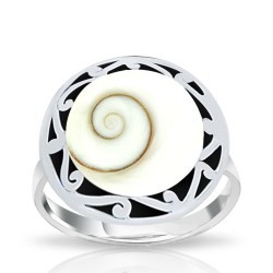 Bague Argent 925 Oeil de Sainte Lucie Inspiration ethnique
