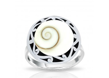 Bague Argent 925 Oeil de Sainte Lucie Inspiration ethnique