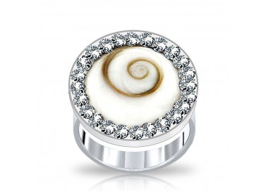 Bague Argent 925/1000 Oeil de Sainte Lucie Oxydes de Zirconium