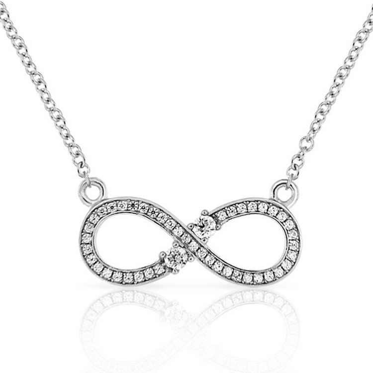 Collier Infini Infinity Argent 925 Oxydes de Zirconium blancs