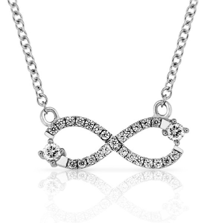 Collier Argent 925/1000 Oxydes de Zirconium Symbole Infini 