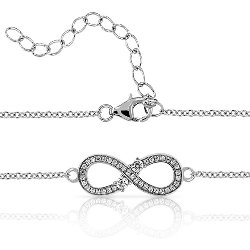 Bracelet Infinity Symbole Infini Argent 925/1000 Zirconiums