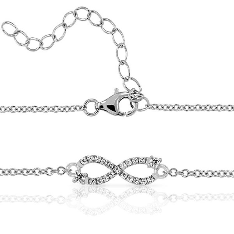 Bracelet Infini Argent 925/1000 Oxydes de Zirconium blancs