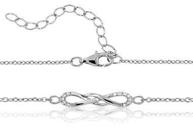Bracelet Infinity Symbole Infini Argent 925/1000 Oxydes de Zirconium