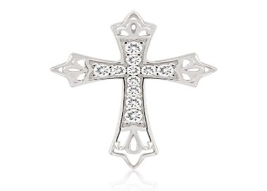 Pendentif Croix Argent 925 serti Oxydes de Zirconium