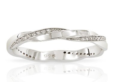 Alliance Torsadée Argent 925/1000 Oxydes de Zirconium