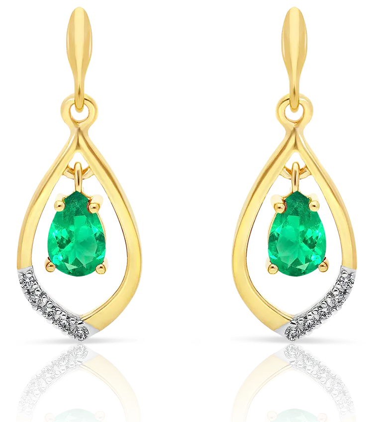 Boucles d'oreilles émeraudes Femme