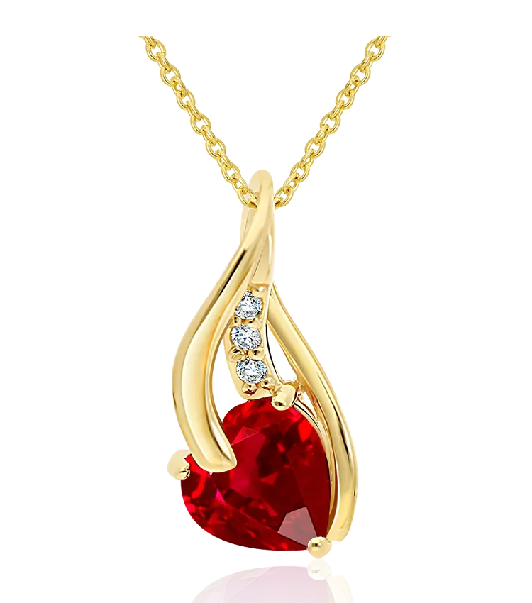 Collier en 375/1000 serti Rubis et Diamants blancs