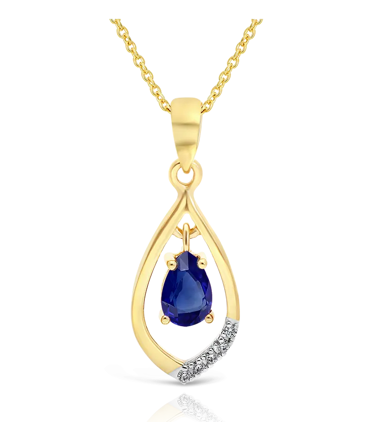 Collier Or 375/1000 serti Saphir