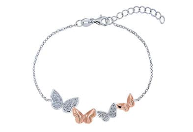 Bracelet argent papillons